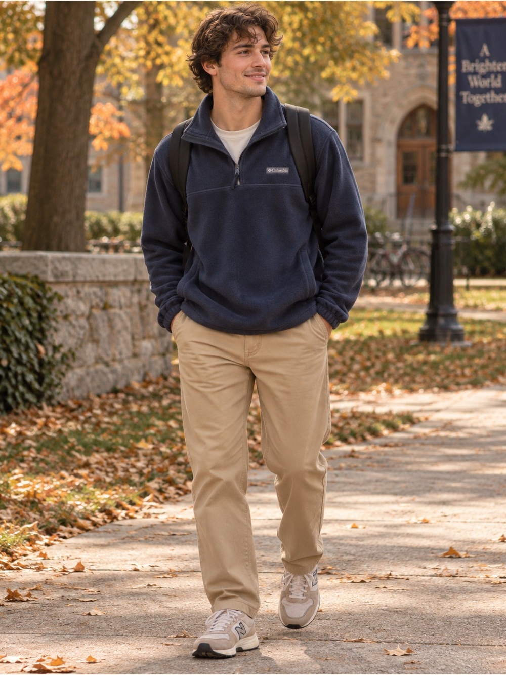 Columbia Steens Mountain Men’s M Navy Quarter Zip Fleece Pullover Jacket Outdoor